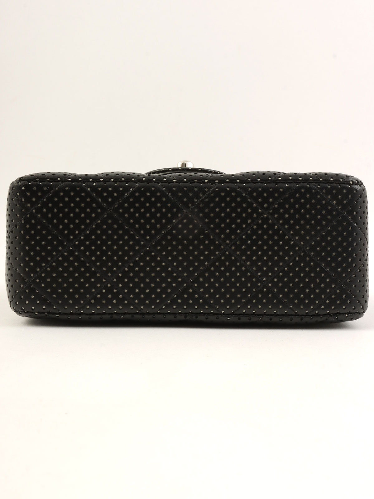 2007 Punched Leather Classic Flap Chain Bag Mini Black