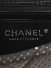 2007 Punched Leather Classic Flap Chain Bag Mini Black