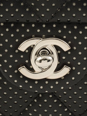 2007 Punched Leather Classic Flap Chain Bag Mini Black