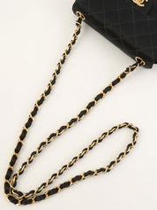 2000 Silk Satin Classic Flap Chain Bag Mini Black