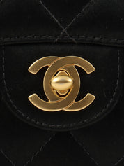 2000 Silk Satin Classic Flap Chain Bag Mini Black