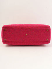Tweed Lady Dior Cannage Stitch 2-Way Bag L Pink