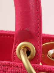 Tweed Lady Dior Cannage Stitch 2-Way Bag L Pink