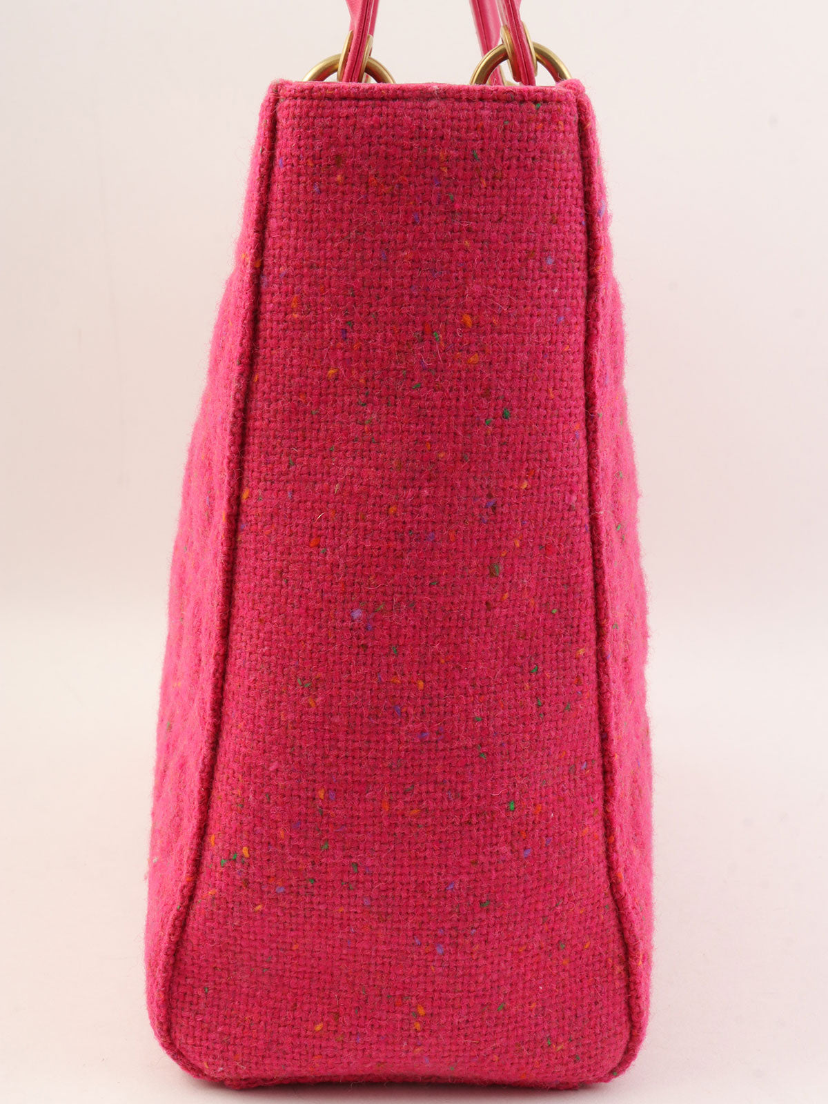 Tweed Lady Dior Cannage Stitch 2-Way Bag L Pink
