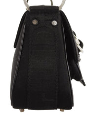 Satin Rhinestone Chain Handbag in Black