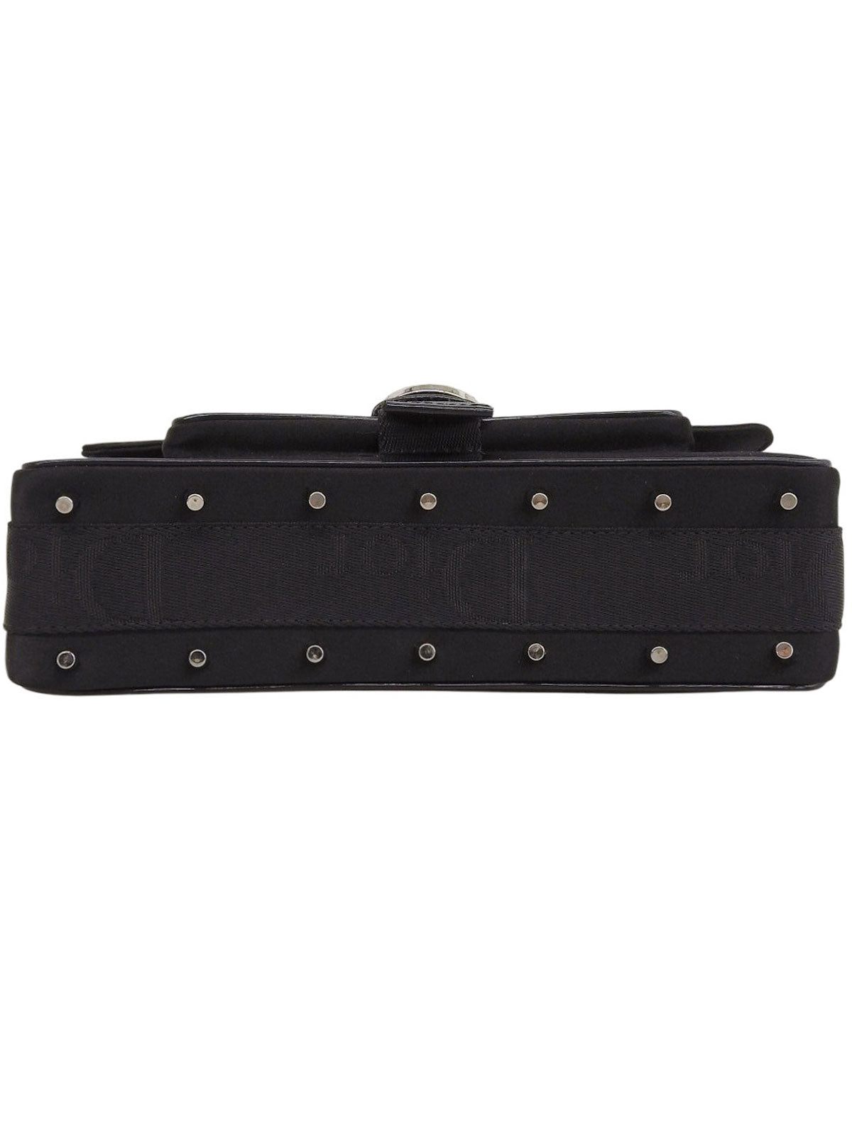 Satin Rhinestone Chain Handbag in Black