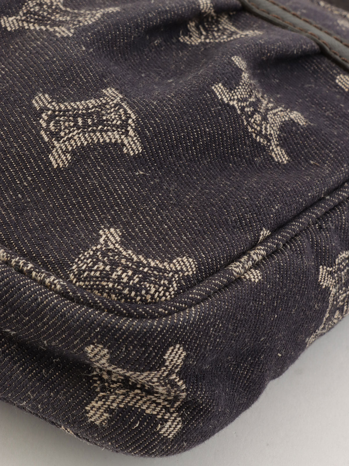 デニムマカダムパターンショルダーバッグ インディゴ