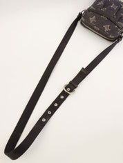 デニムマカダムパターンショルダーバッグ インディゴ