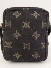 デニムマカダムパターンショルダーバッグ インディゴ