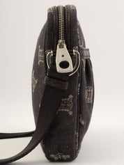 デニムマカダムパターンショルダーバッグ インディゴ