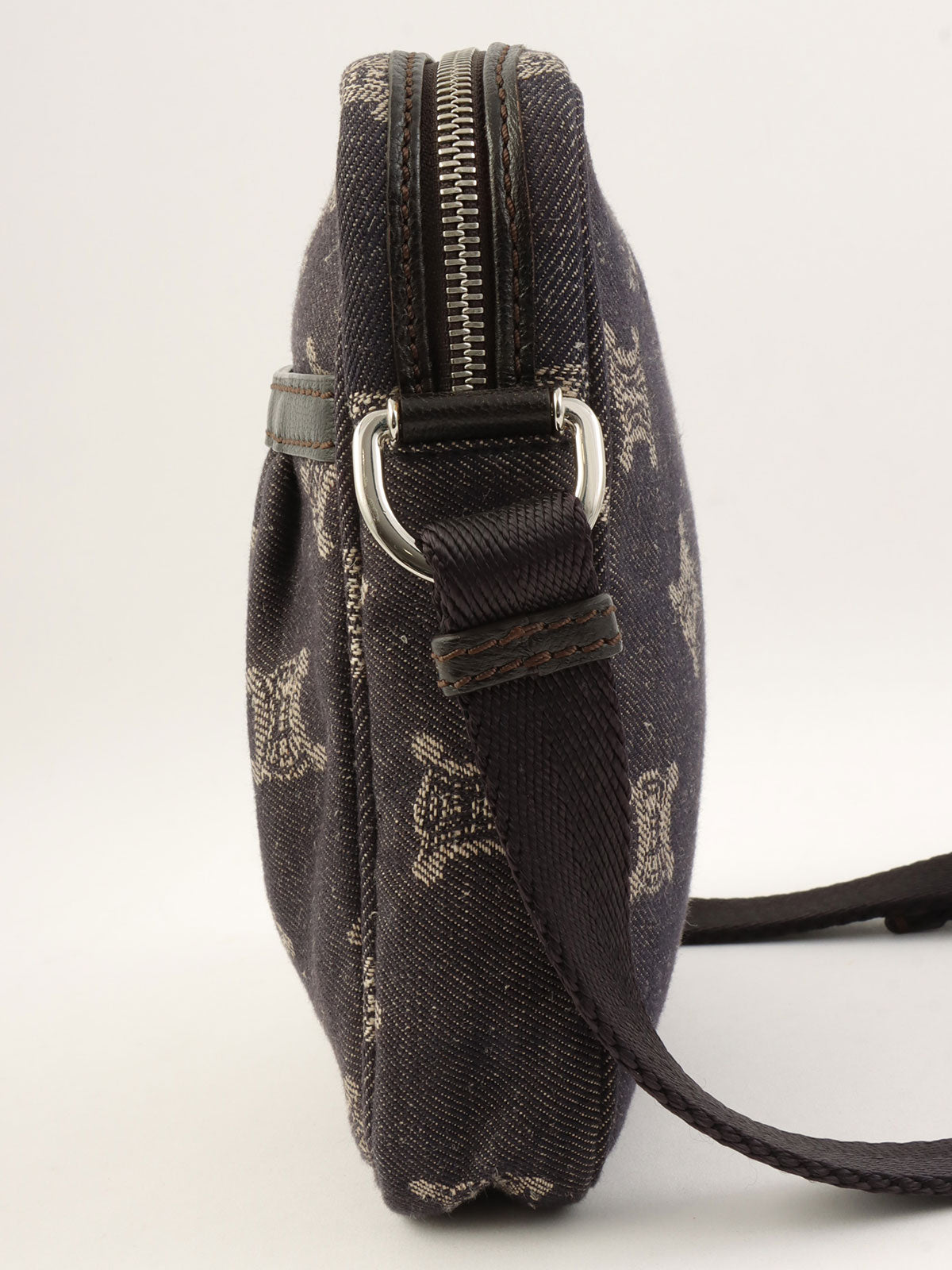 デニムマカダムパターンショルダーバッグ インディゴ