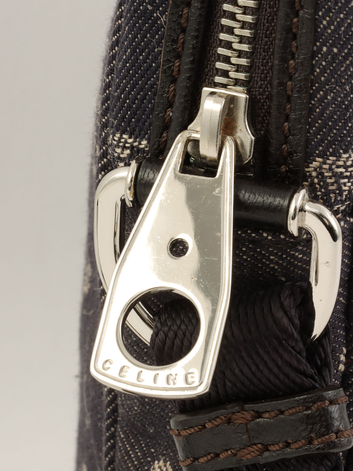 デニムマカダムパターンショルダーバッグ インディゴ