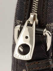 デニムマカダムパターンショルダーバッグ インディゴ