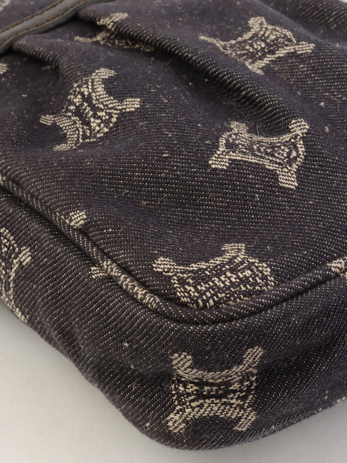 デニムマカダムパターンショルダーバッグ インディゴ