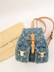 2006年製 デニムモノグラムサックアドPM ブルー