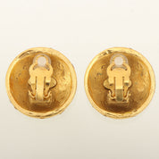 1988 Rhinestone 4CC Mark Earrings, Gold