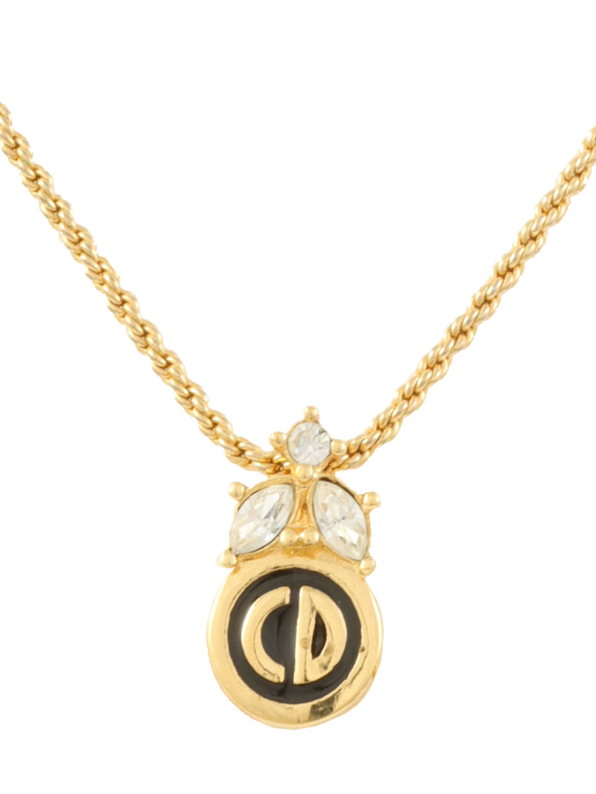 ラインストーンロゴネックレス　ゴールド