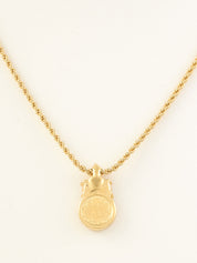 ラインストーンロゴネックレス　ゴールド