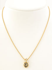 ラインストーンロゴネックレス　ゴールド