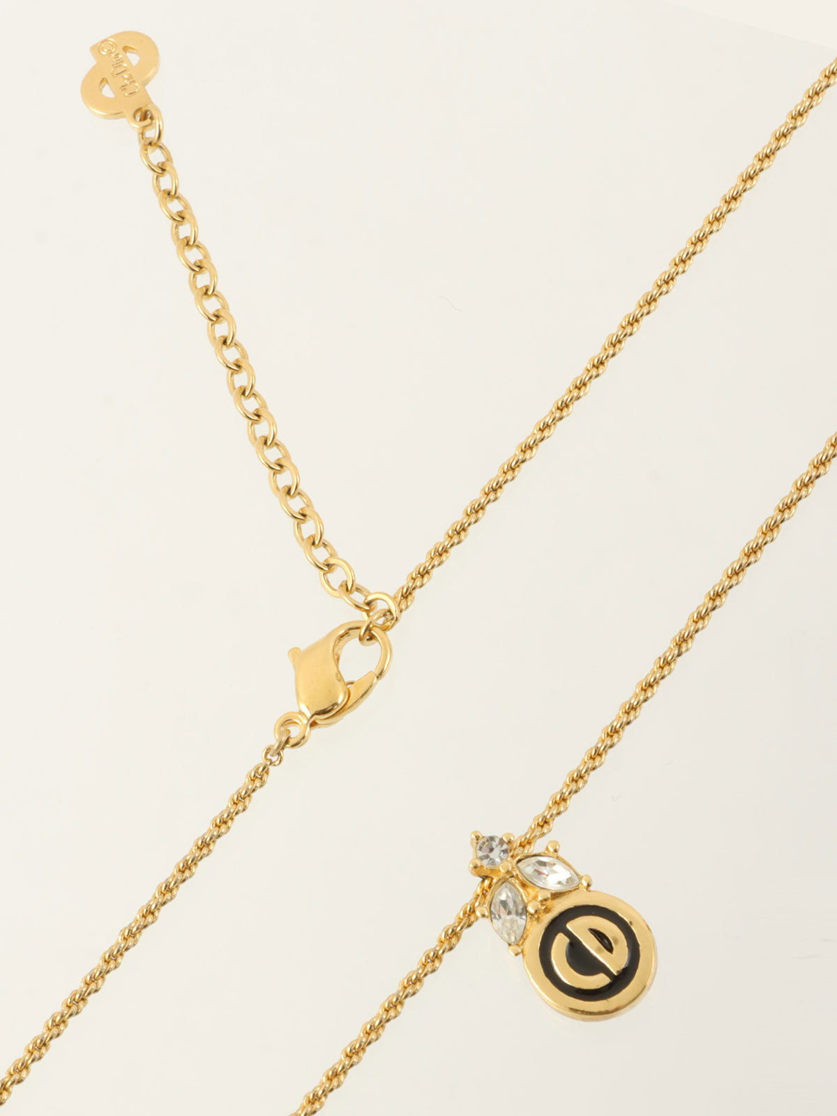 水钻徽标项链金色