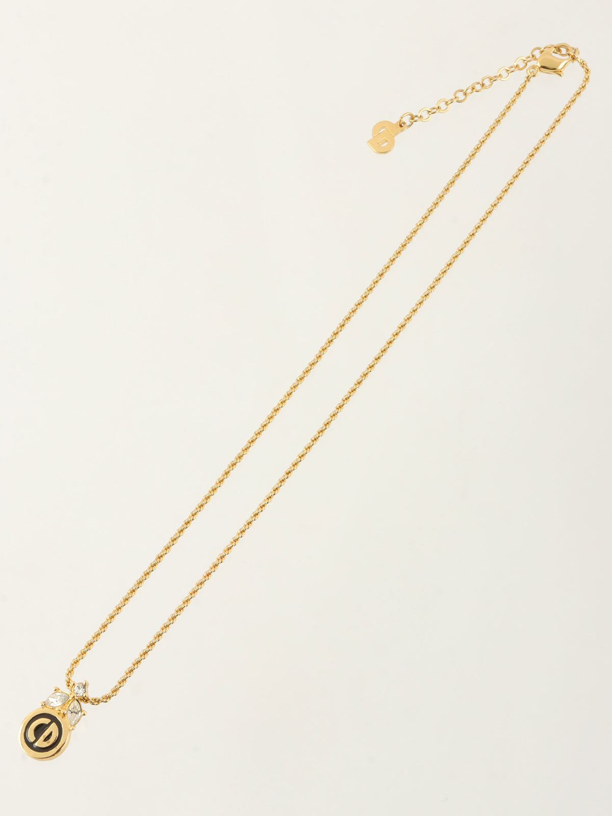 水钻徽标项链金色
