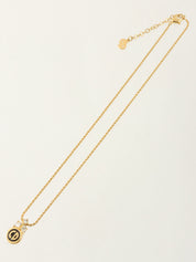 水钻徽标项链金色