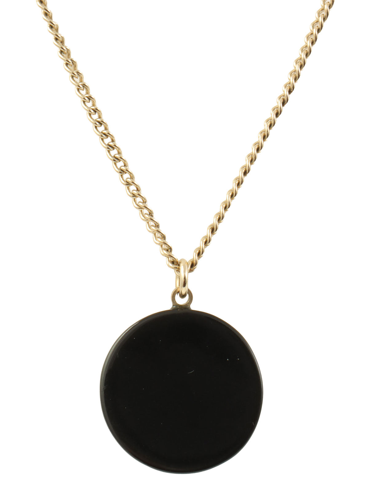 2009 Rhinestone Round CC Mark Design Necklace in Gold/Black