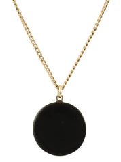 2009 Rhinestone Round CC Mark Design Necklace in Gold/Black