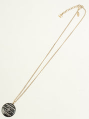 2009 Rhinestone Round CC Mark Design Necklace in Gold/Black