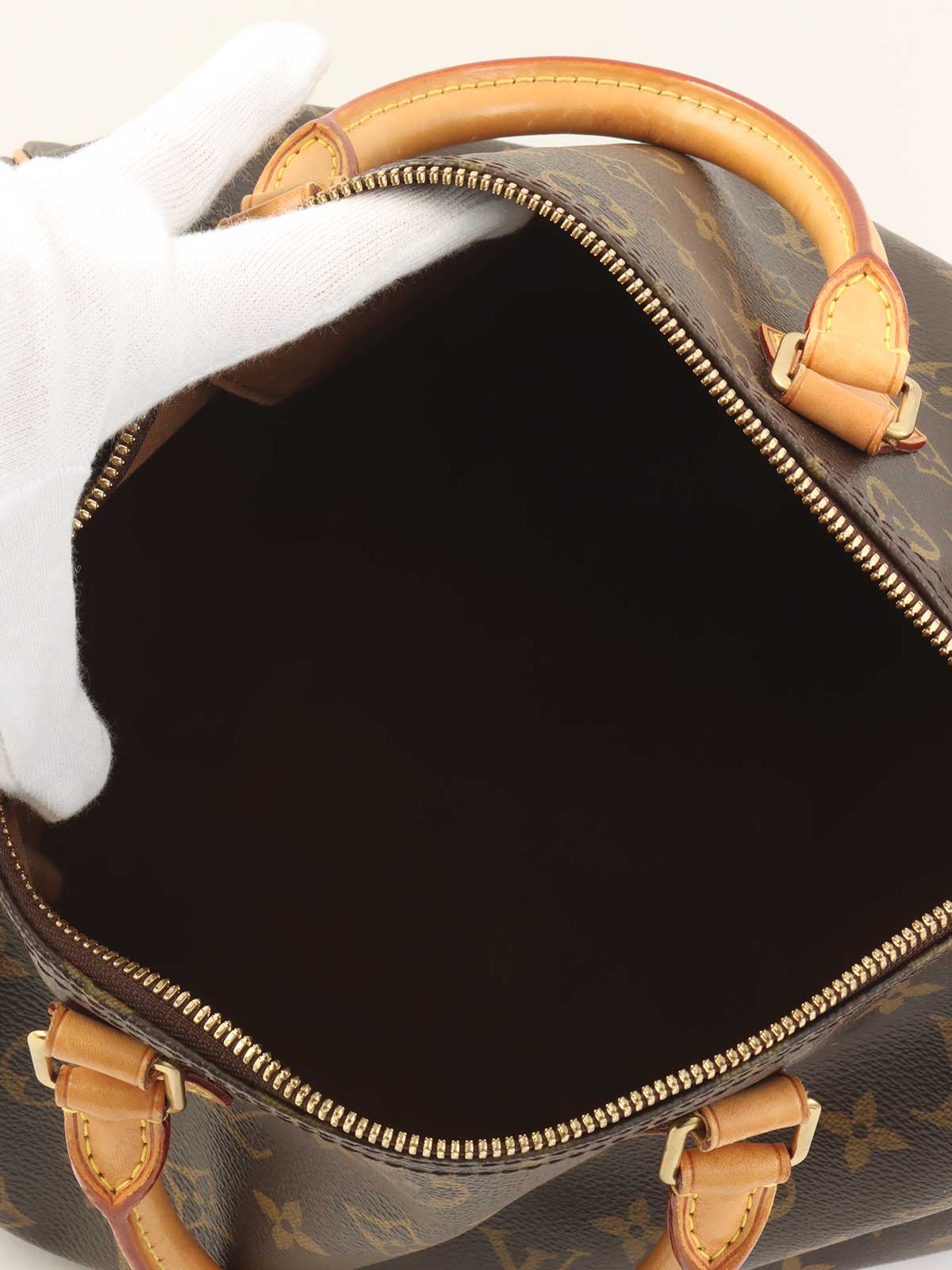 2012年製 キャンバスモノグラムスピーディバンドリエール30 ブラウン/オレンジ