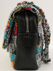 2015 Tweed CC Turnlock Chain Shoulder Bag, Black/Multi