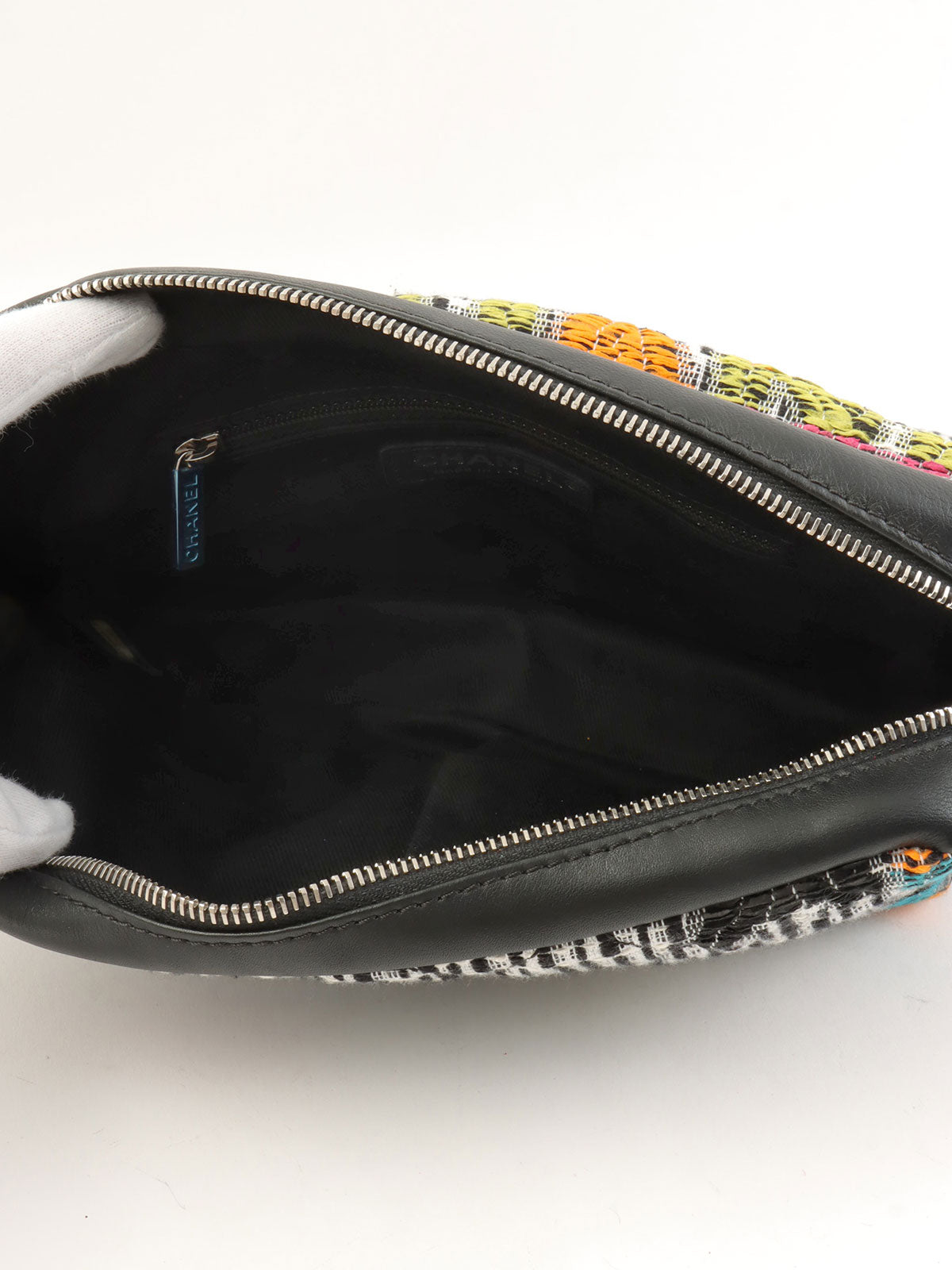 2015 Tweed CC Turnlock Chain Shoulder Bag, Black/Multi