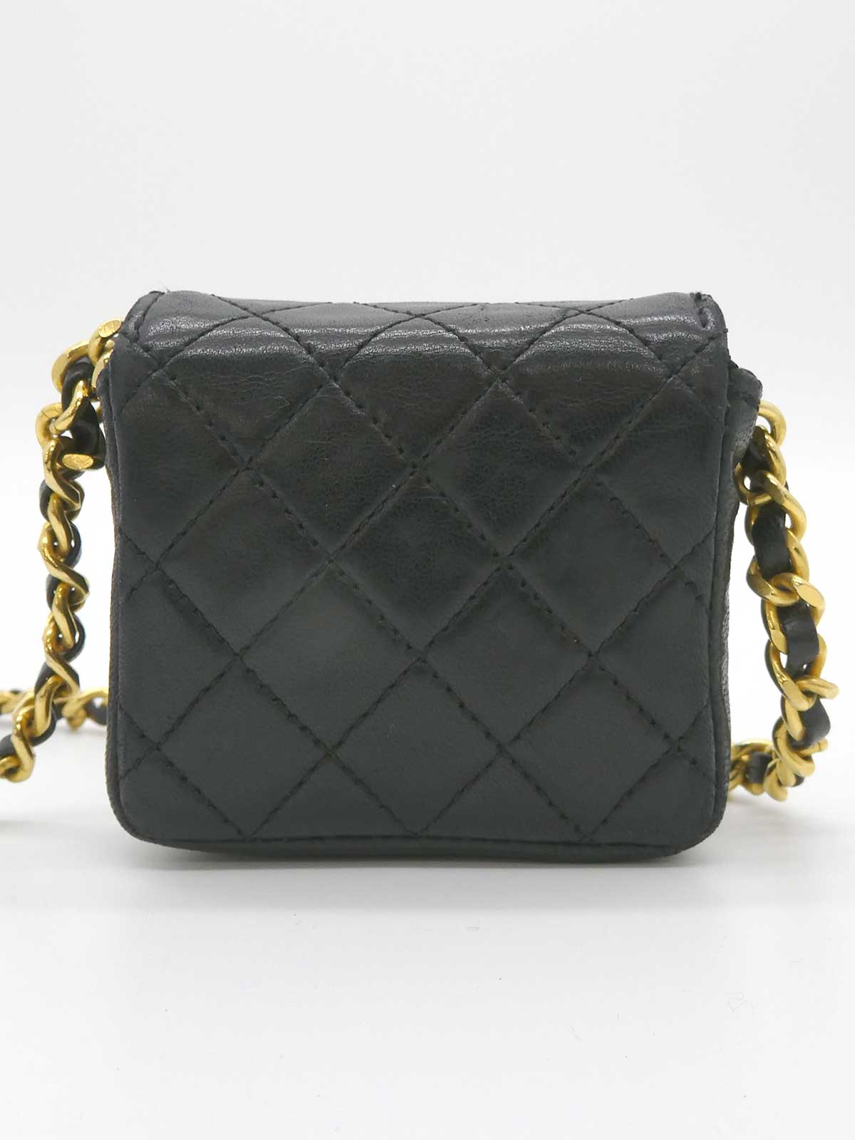 1990 CC Mark Micro Chain Bag, Black