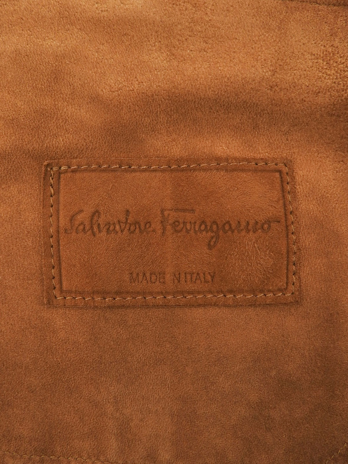 スエードガンチーニプレートジャケット ブラウン