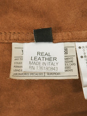 スエードガンチーニプレートジャケット ブラウン