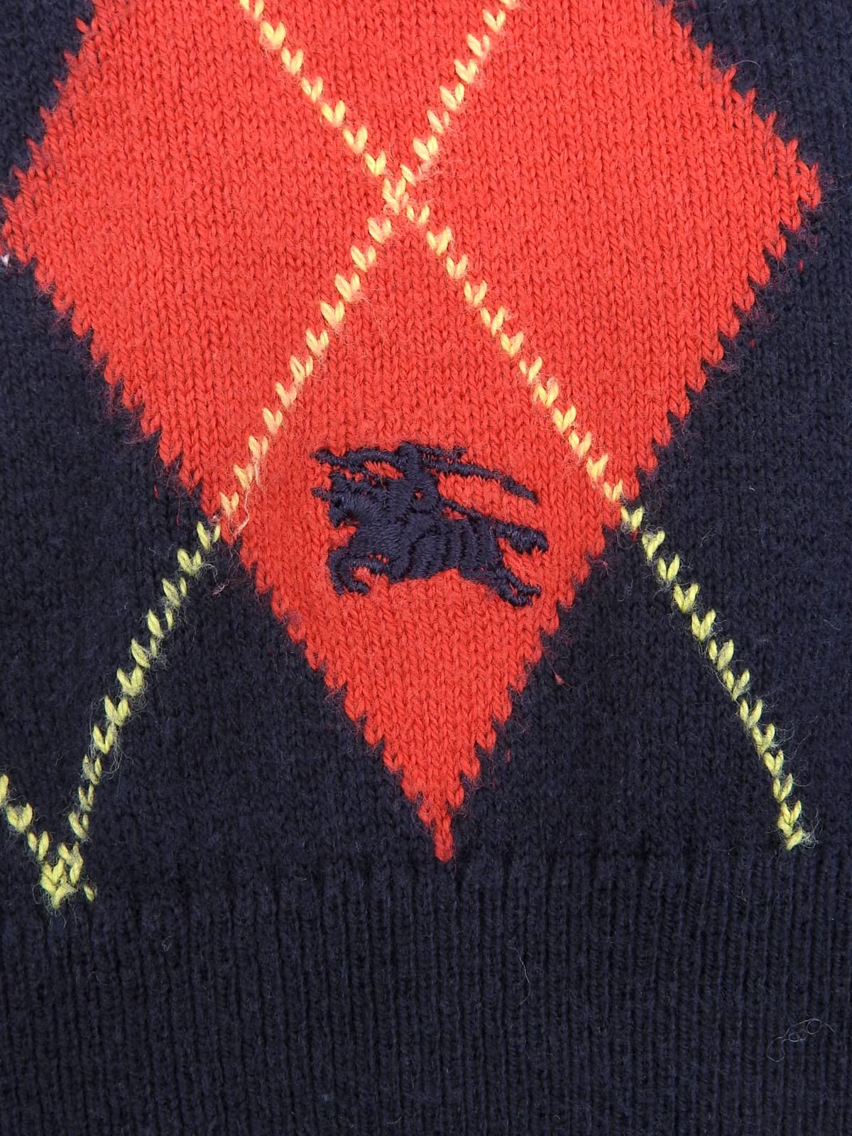 Argyle Pattern Short Sleeve Knit Vest Navy/Multi