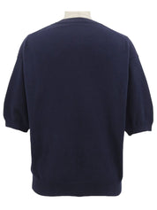 Argyle Pattern Short Sleeve Knit Vest Navy/Multi