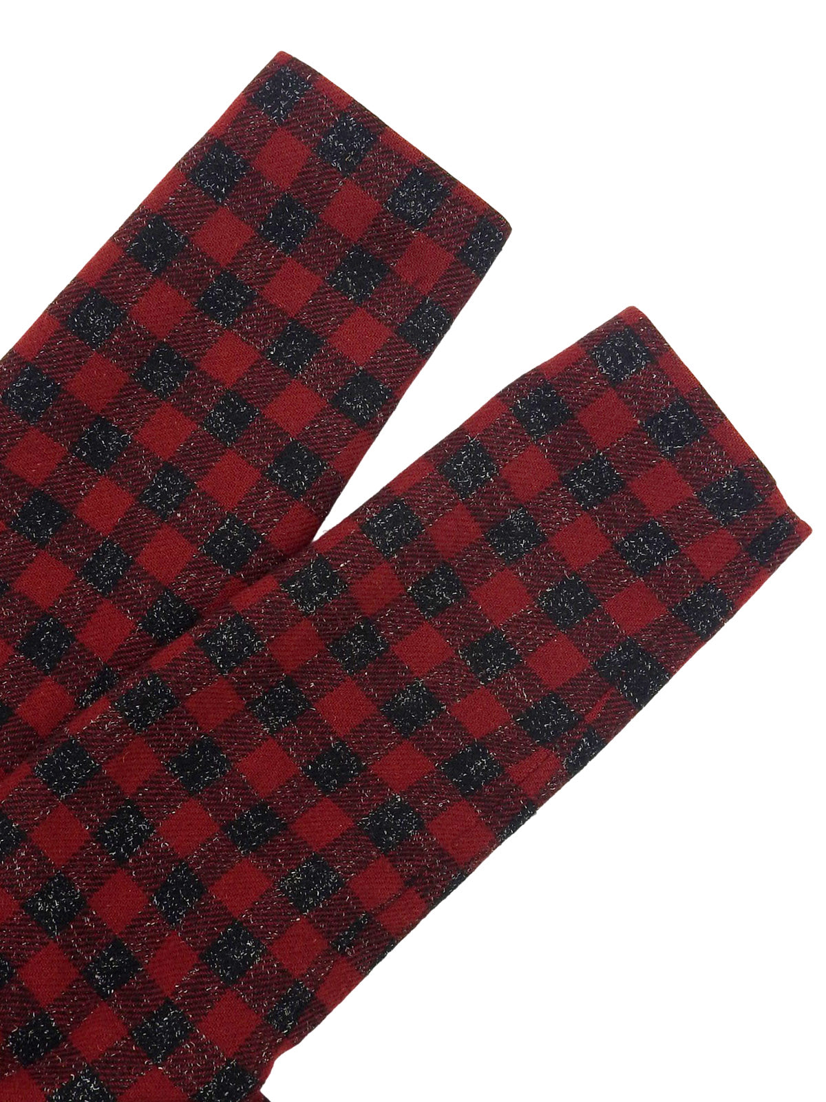 チェックパターンノーカラージャケット レッド/ブラック