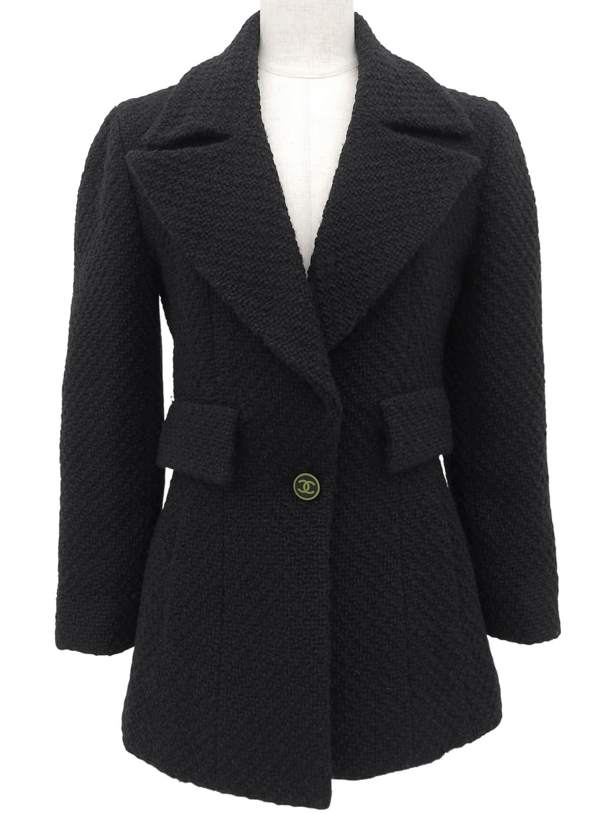 2001年製 ウールCCマークボタンジャケット ブラック