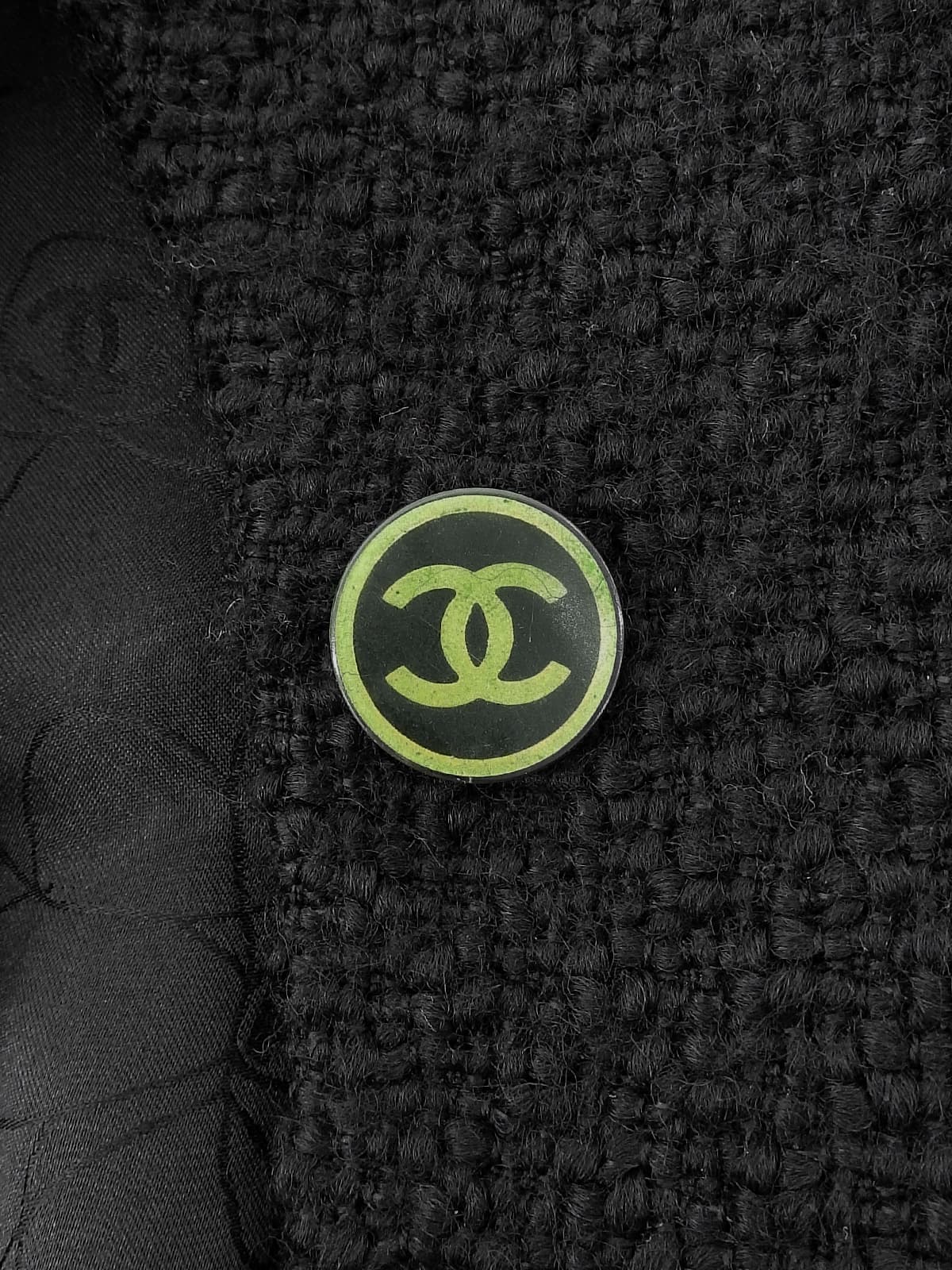 2001年製 ウールCCマークボタンジャケット ブラック