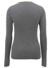 Macadam Stud Knit Top in Grey