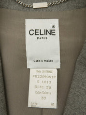 Grey wool logo button jacket