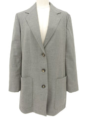 Grey wool logo button jacket