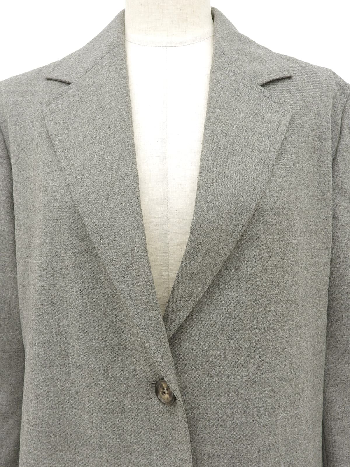 Grey wool logo button jacket