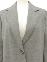 Grey wool logo button jacket