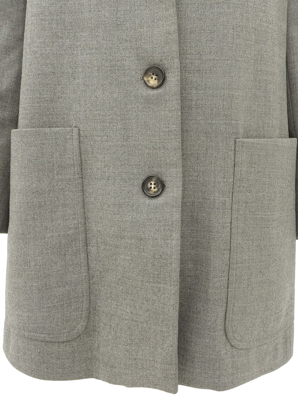 Grey wool logo button jacket