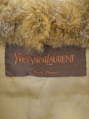 Brown suede fur trim jacket