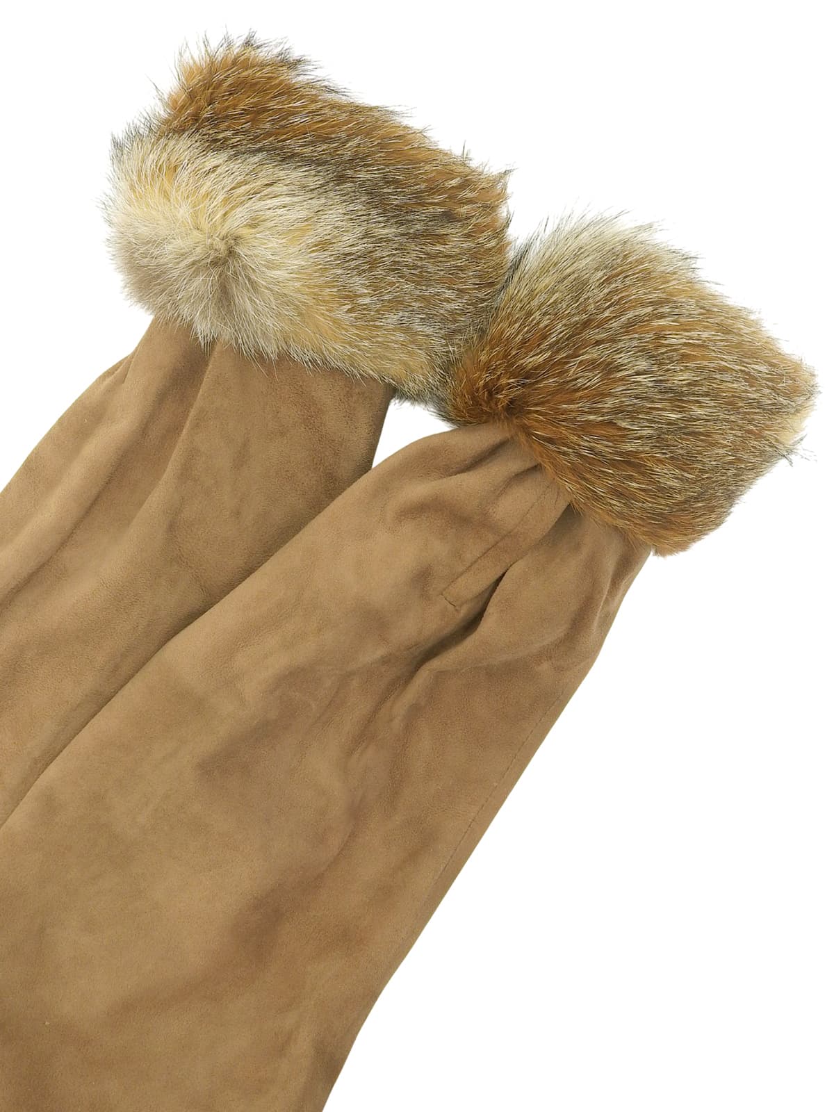 Brown suede fur trim jacket