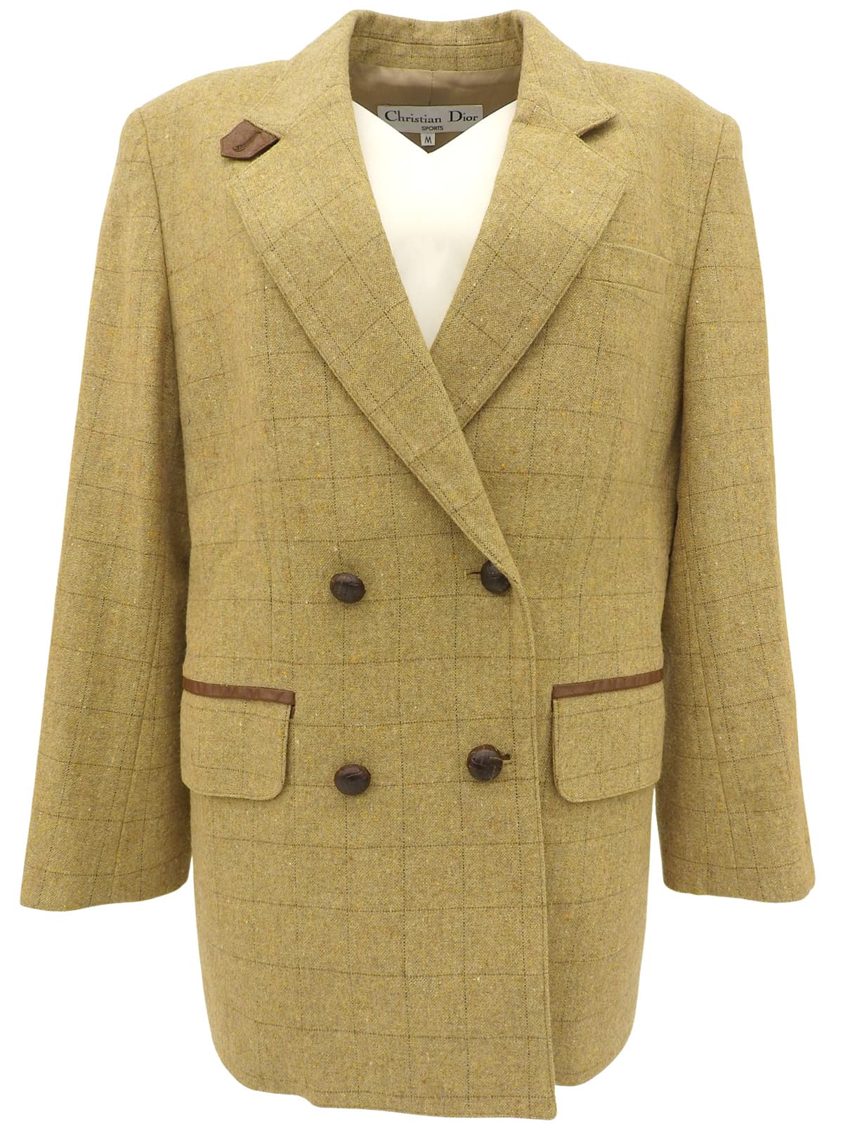 ツイードチェックパターンジャケット ベージュ/イエロー