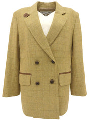 ツイードチェックパターンジャケット ベージュ/イエロー